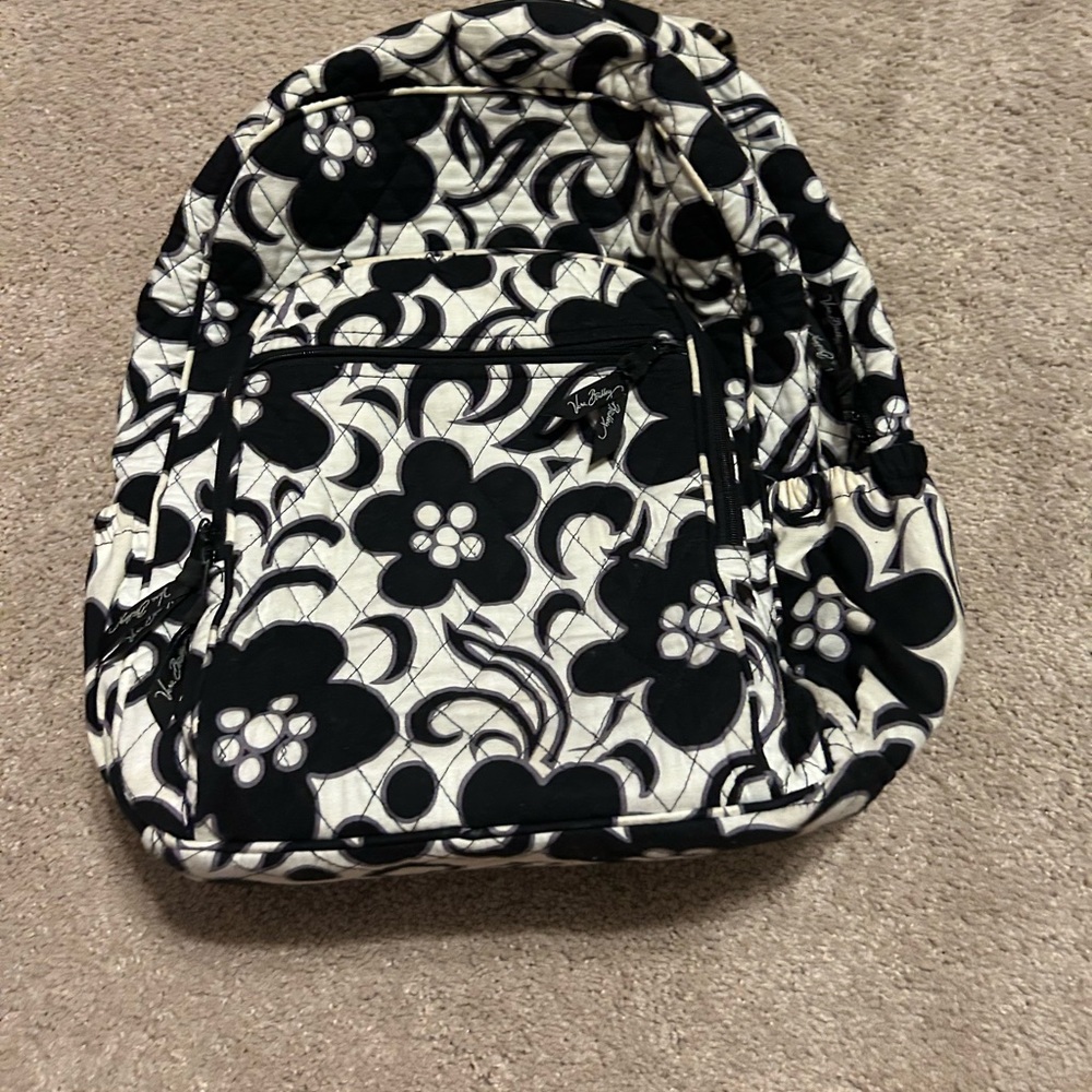 Bundle Vera Bradley black and white retired pattern backpack with lunch box